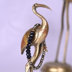 Gold & Black Beaded Bracelet